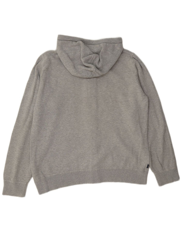Suéter feminino Superdry com capuz e zíper Reino Unido 14 grande cinza