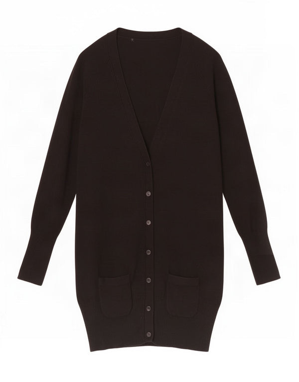 Suéter cardigã feminino Zara Longline Reino Unido 12 algodão preto médio