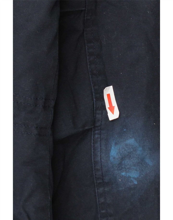 Jaqueta Parka masculina com capuz grande Marks & Spencer Reino Unido 8 pequena azul marinho