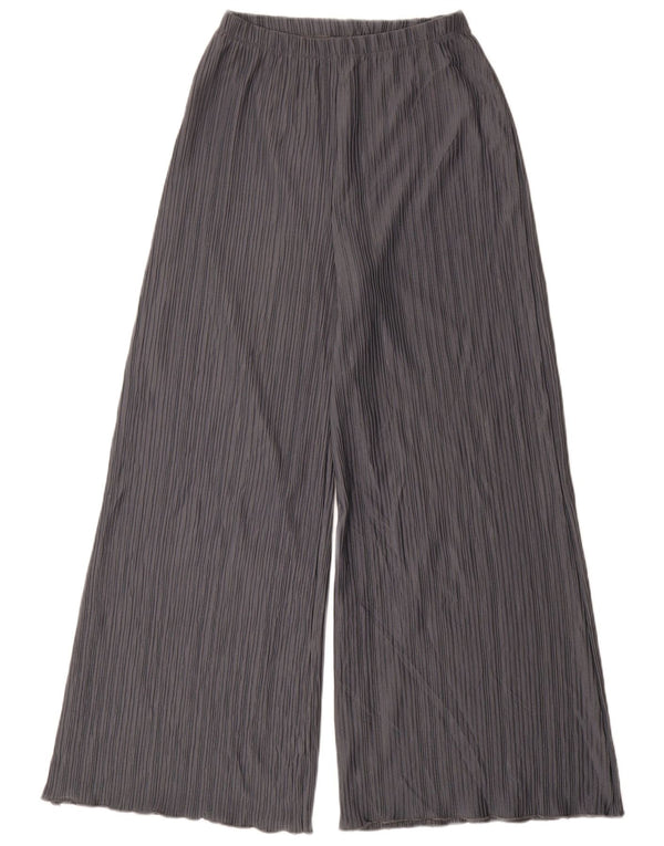 TOPSHOP Womens Wide Leg Tracksuit Trousers UK 10 Small Grey Polyester