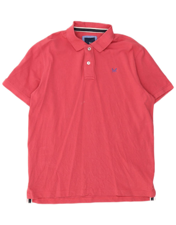 CREW CLOTHING Camisa polo masculina médio algodão rosa