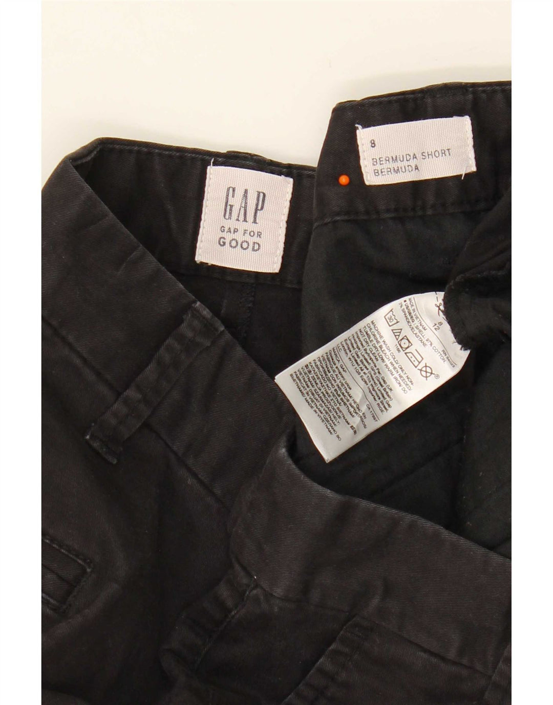 Bermuda feminina Gap US 8 médio W34 algodão preto