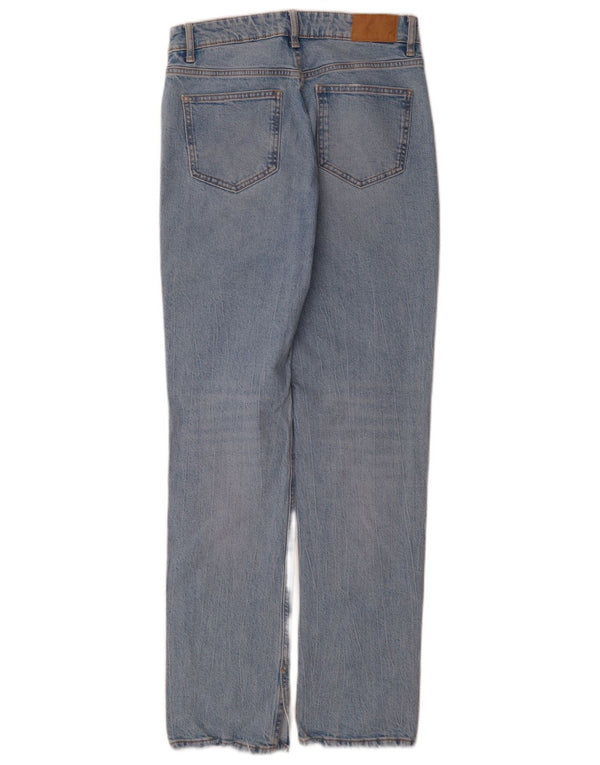 Zara Jeans reto feminino EU 38 pequeno W28 L32 algodão azul