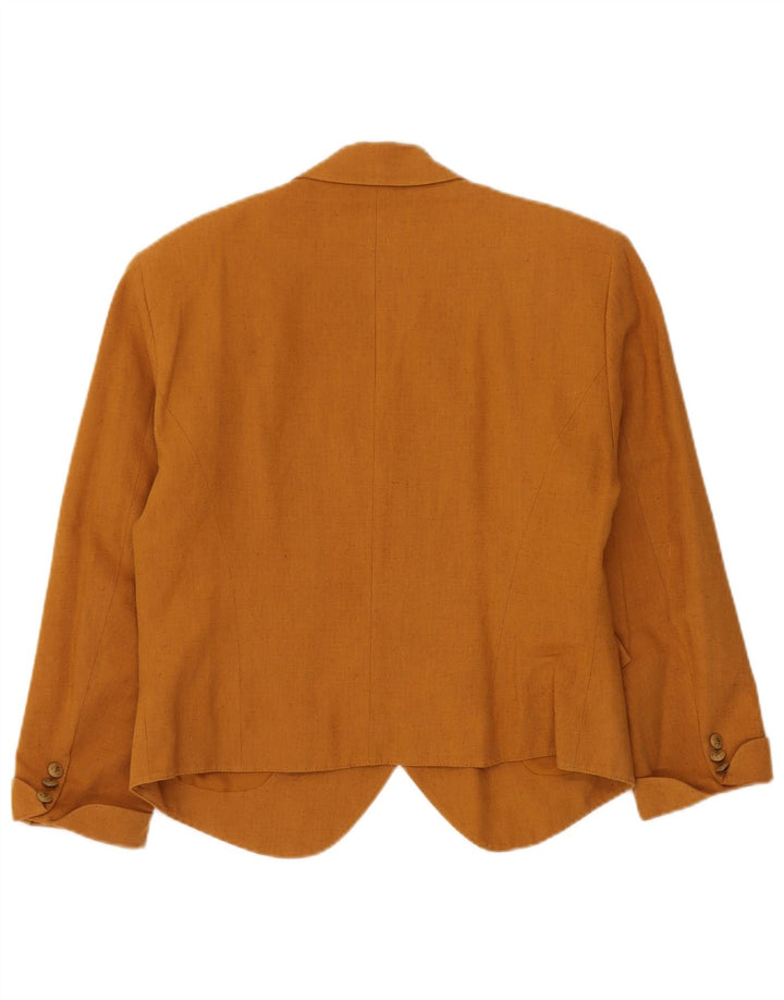Nova chegada feminina jaqueta blazer duplo breasted reino unido 14 lã bege médio