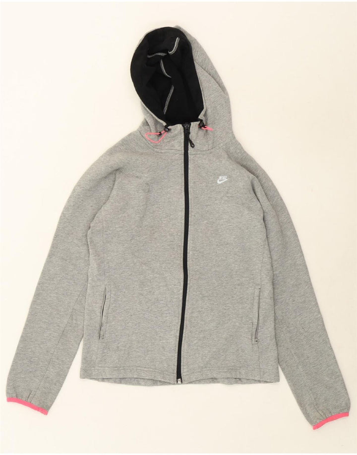 NIKE Womens Zip Hoodie Sweater UK 14 Large Grey Cotton Vintage Nike and Second-Hand Nike from Messina Hembry 