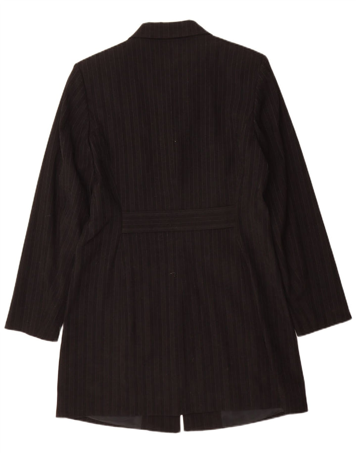Sobretudo feminino Mexx UK 16 grande poliéster listrado preto