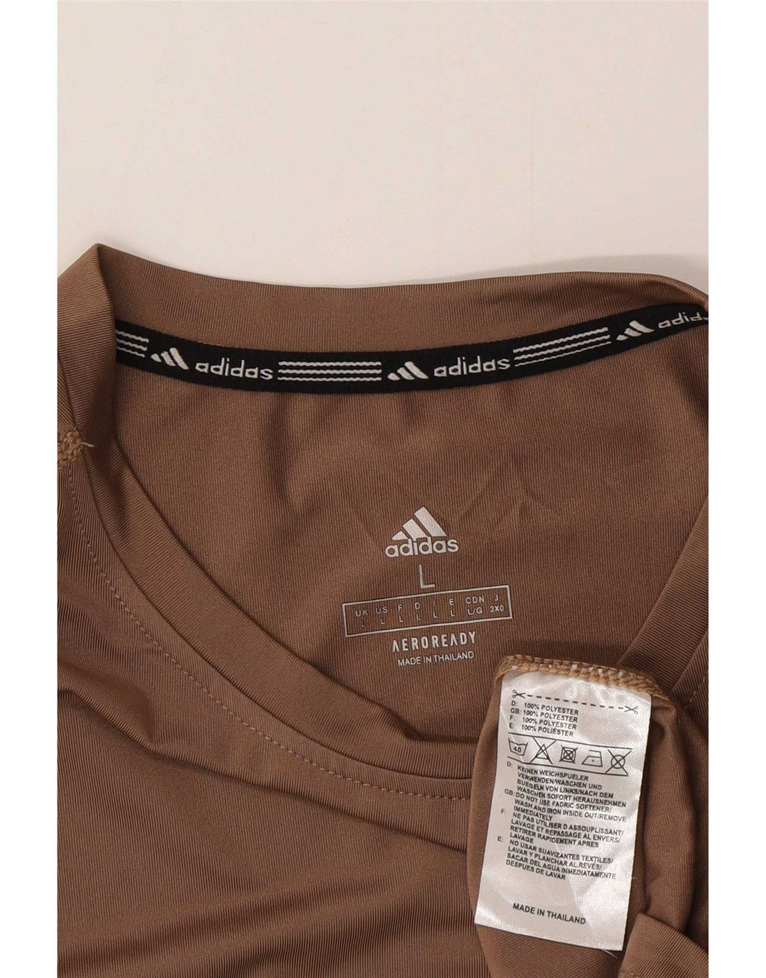 Camiseta Adidas Masculina Aeroready Graphic Top Grande Poliéster Marrom
