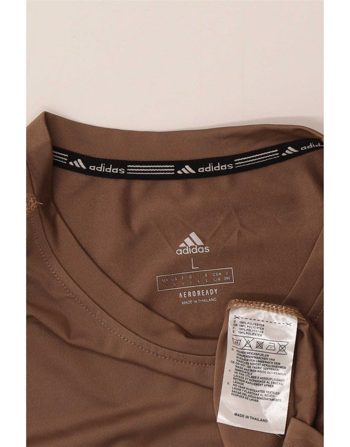 Camiseta Adidas Masculina Aeroready Graphic Top Grande Poliéster Marrom