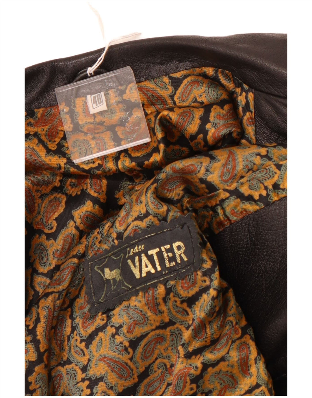 Jaqueta de couro masculina vintage IT 46 pequena couro preto