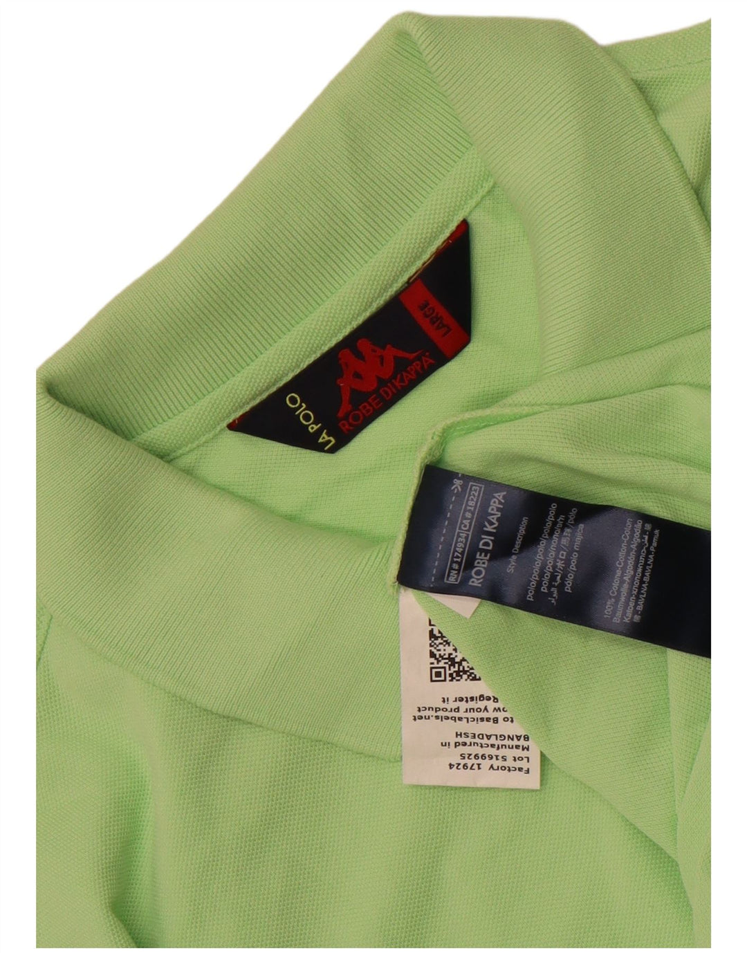 Camisa polo masculina Kappa grande algodão verde