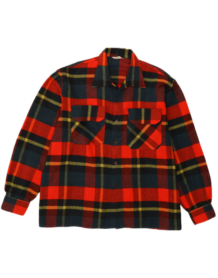 Camiseta masculina vintage de flanela 2XL xadrez vermelha