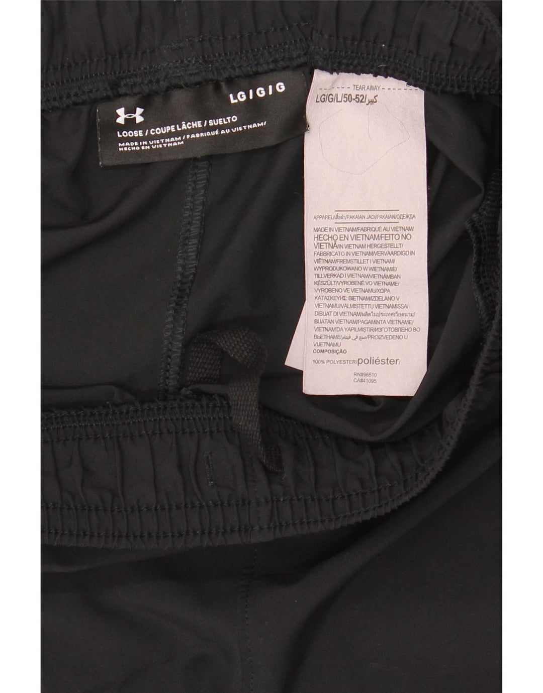 Under Armour Mens Graphic Loose Fit Sport Shorts Grande Poliéster Preto