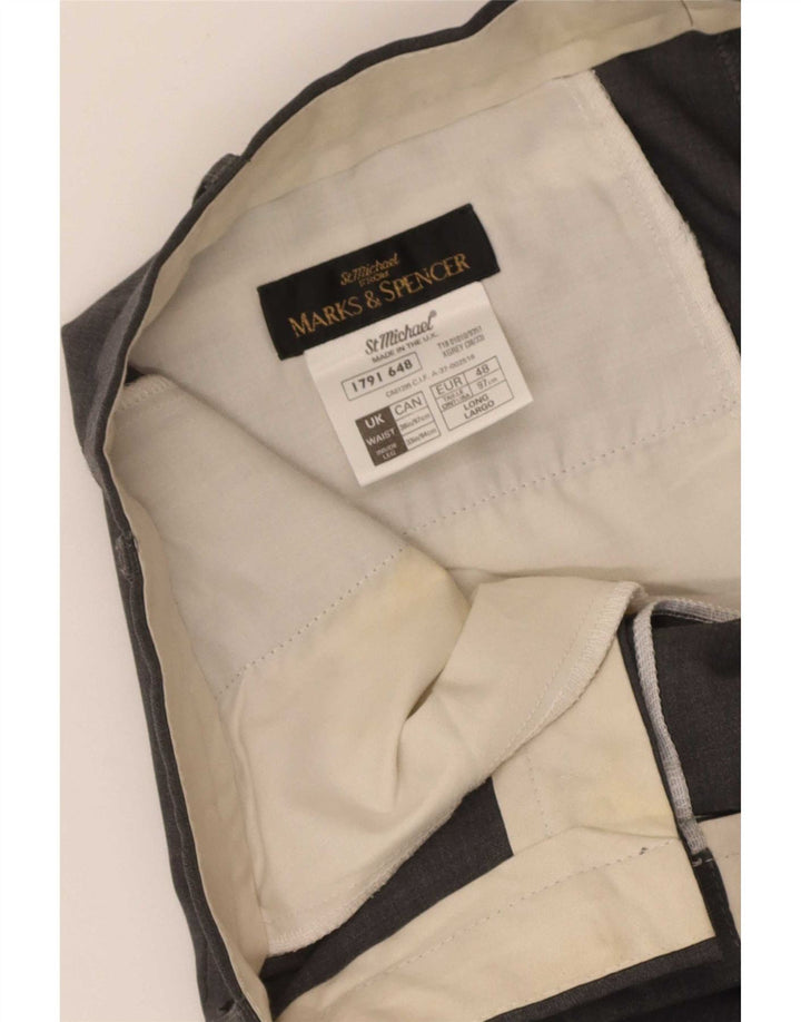 Calça masculina Marks & Spencer com pegged suit W38 L33 lã cinza