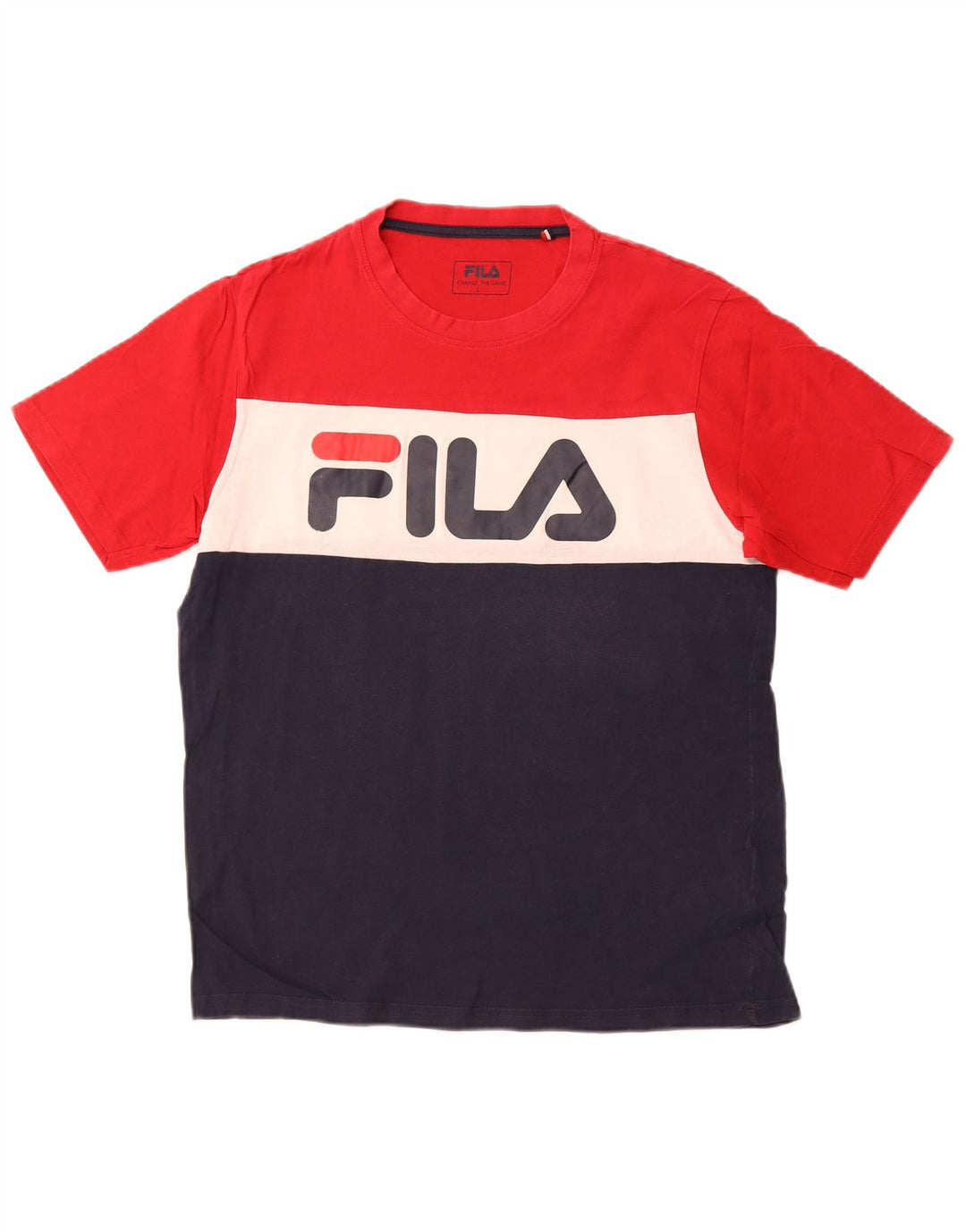 Camiseta masculina gráfica FILA Top grande de algodão colorido multicolorido