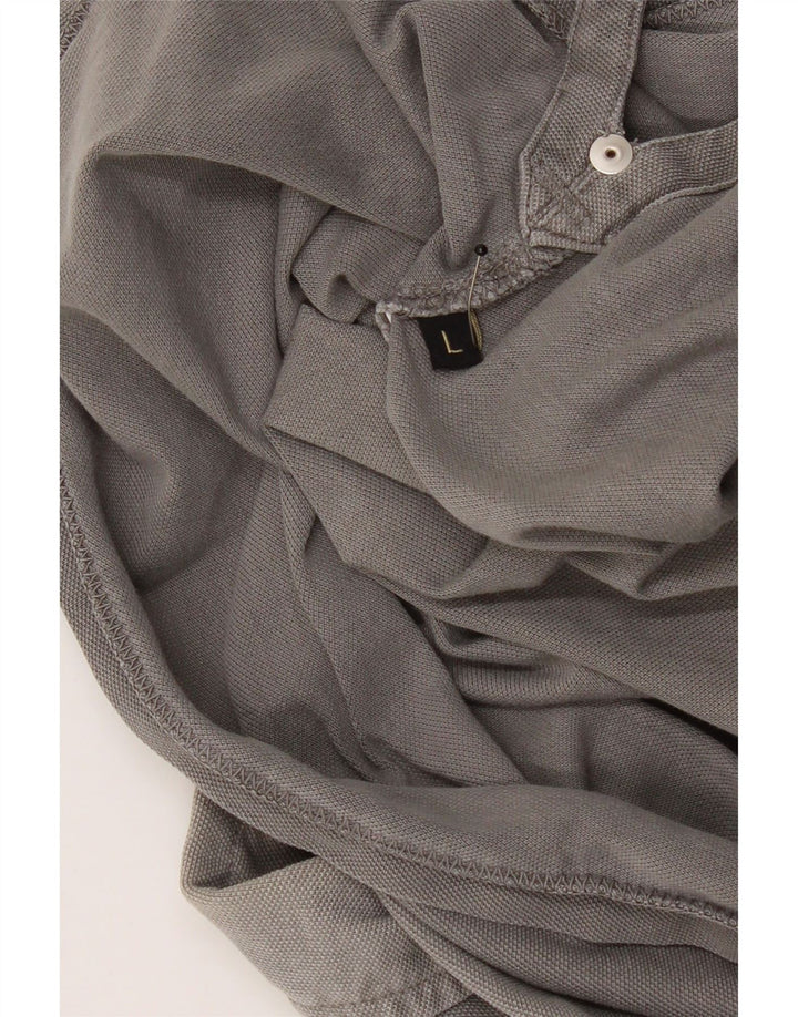 Camisa polo masculina NAPAPIJRI grande algodão cinza