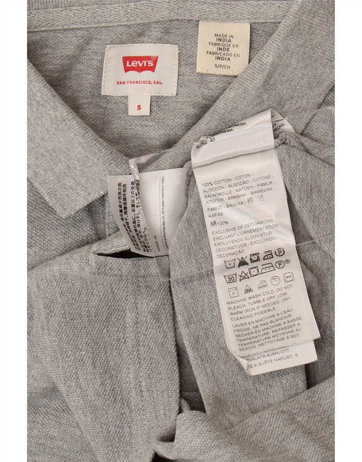 Camisa polo masculina LEVI'S pequena cinza algodão