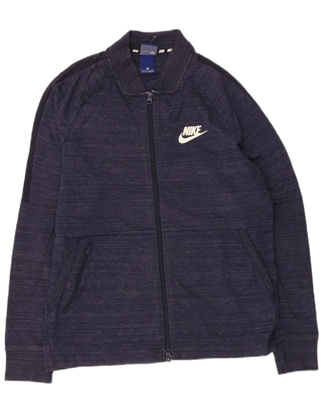 Nike Mens Treino Top Jaqueta Médio Azul Marinho Salpicado de Algodão