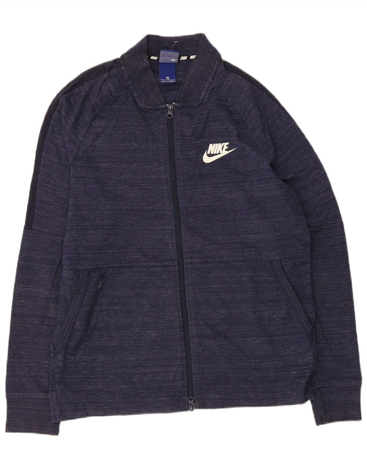 Nike Mens Treino Top Jaqueta Médio Azul Marinho Salpicado de Algodão