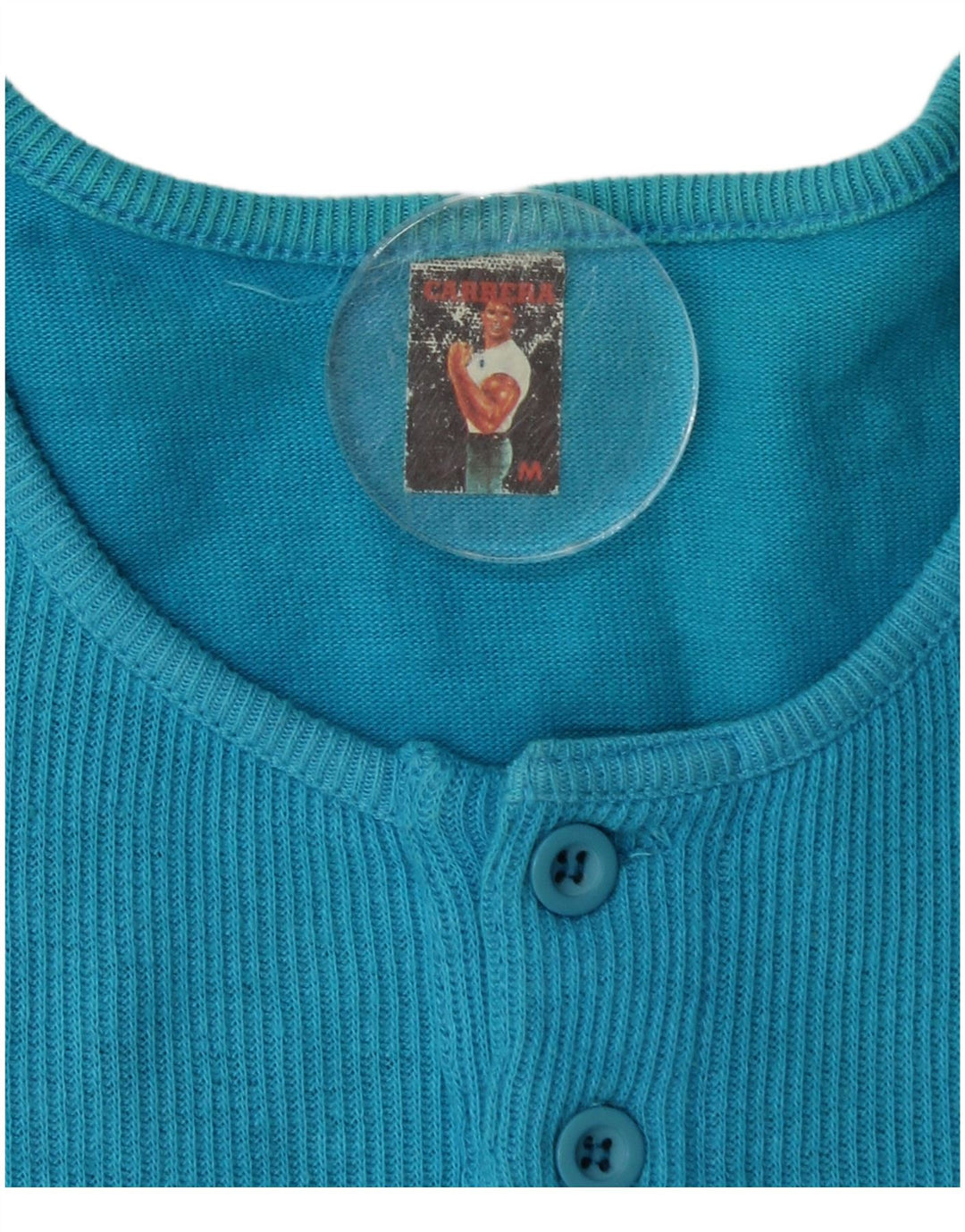 Suéter feminino Carrera de manga curta com gola redonda UK 14 azul médio