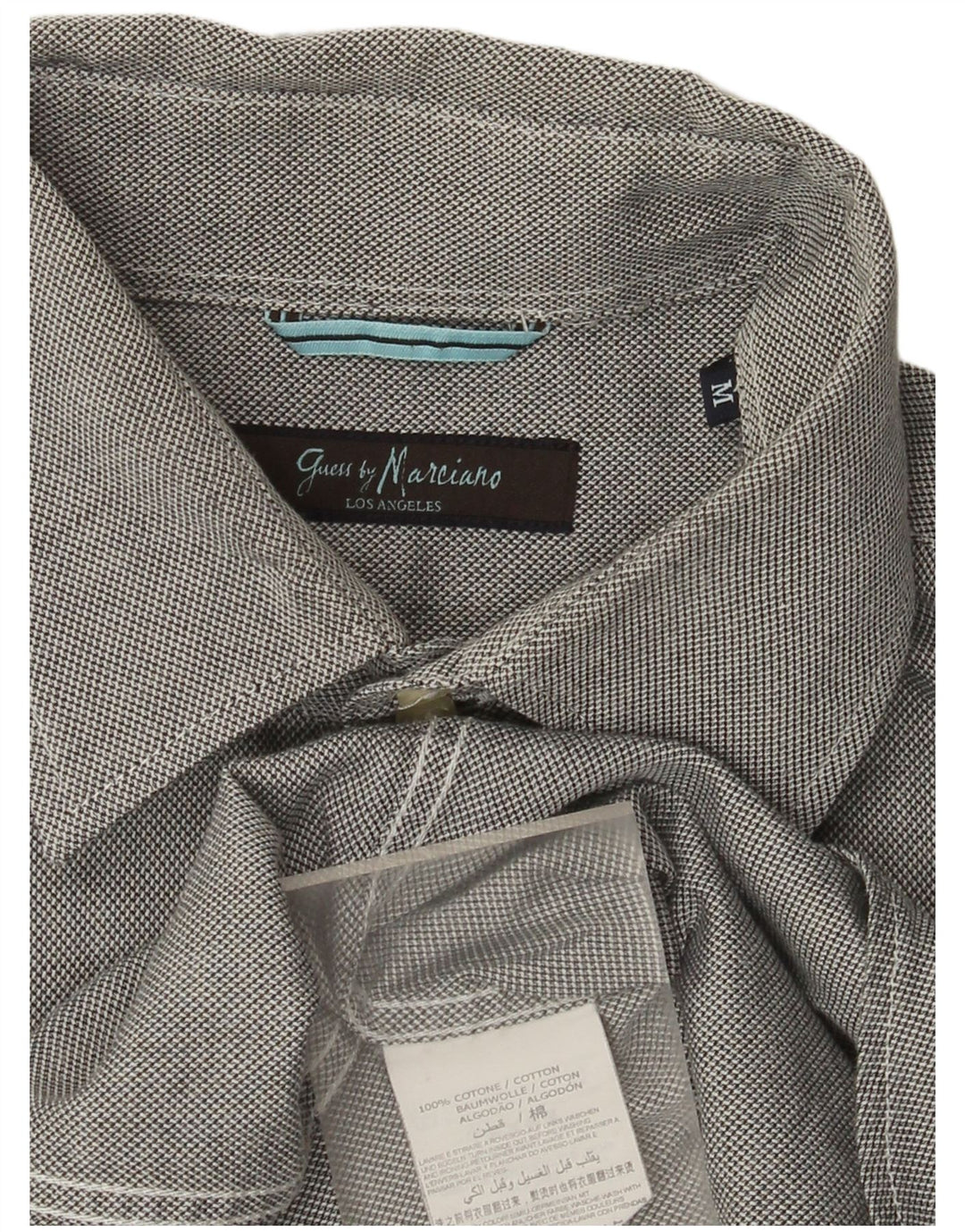 Camisa masculina Guess By Marciano algodão cinza médio