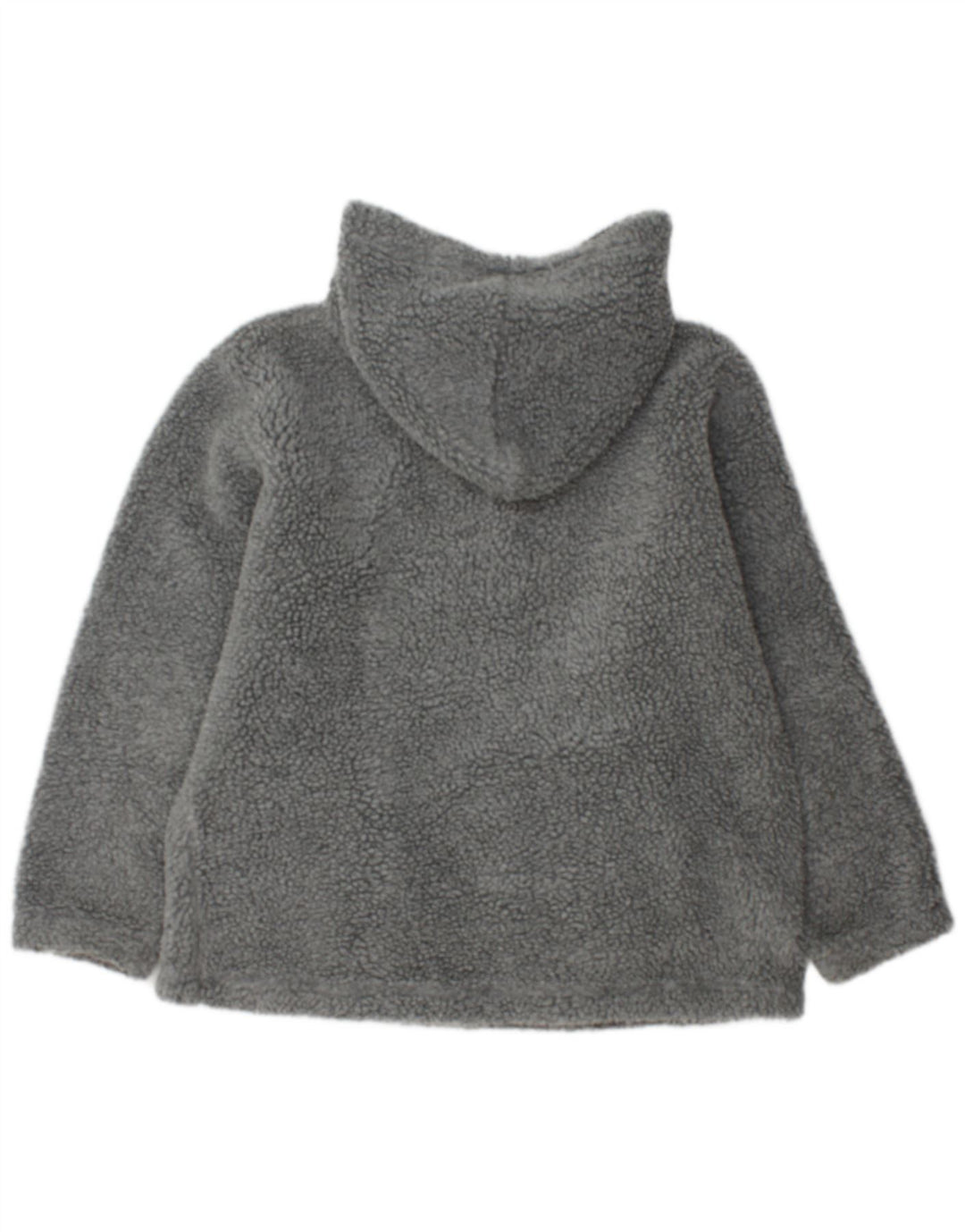 Jumper de lã com capuz masculino Fishbone com zíper e pescoço grande poliéster cinza