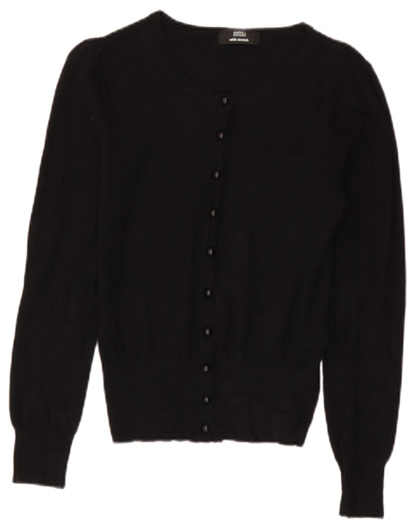Suéter cardigã feminino Marks & Spencer Reino Unido 8 pequeno preto viscose