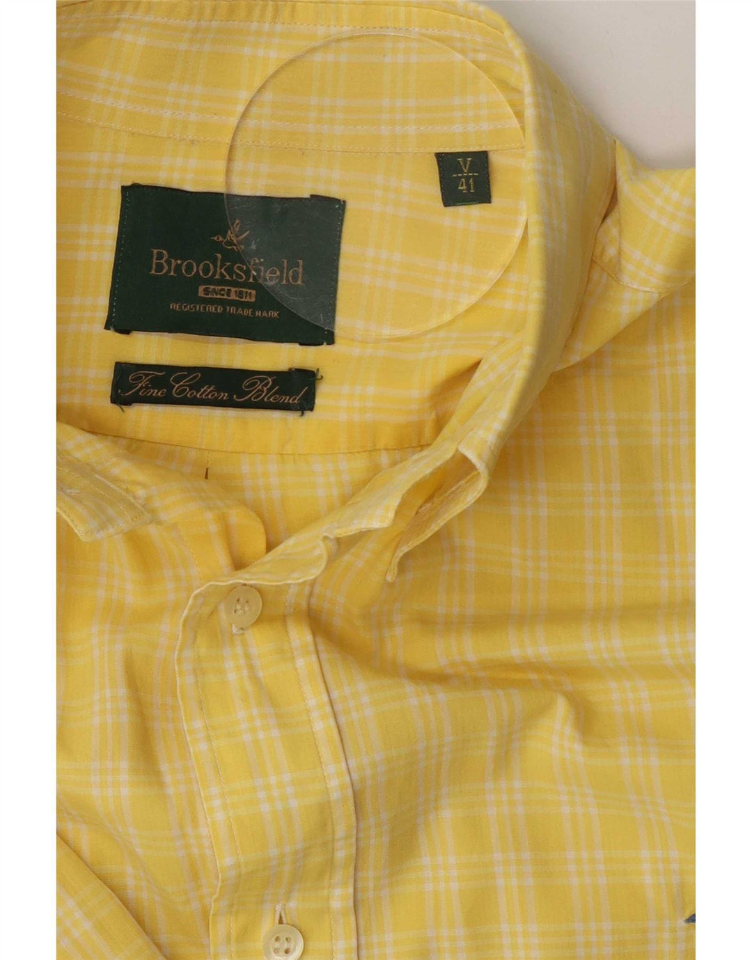 Camisa masculina Brooksfield tamanho 41 algodão xadrez amarelo grande