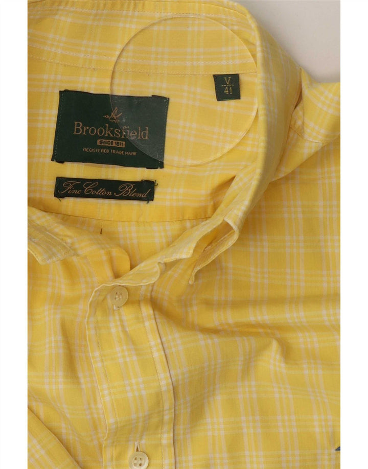 Camisa masculina Brooksfield tamanho 41 algodão xadrez amarelo grande