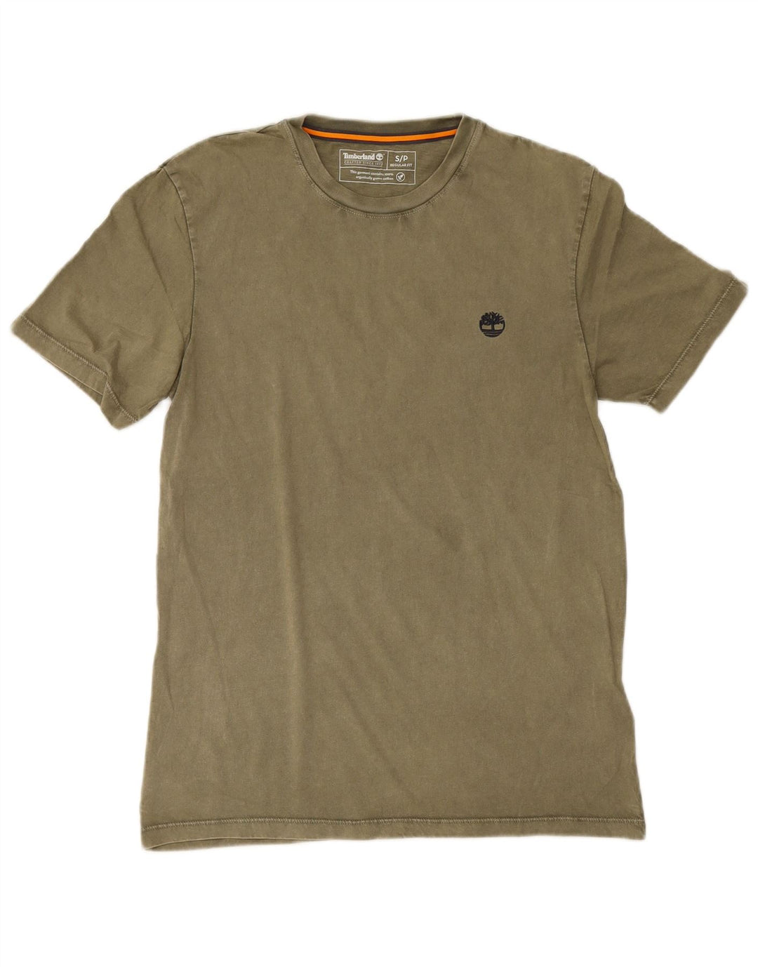Camiseta masculina Timberland Regular Fit Top Pequeno Algodão Cáqui