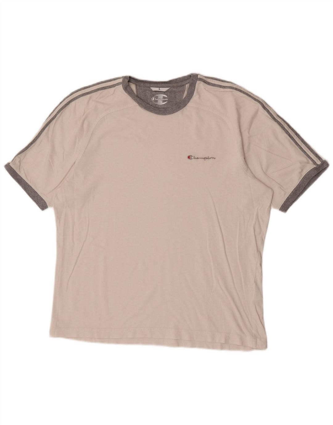 Camiseta masculina Champion grande listrada branca