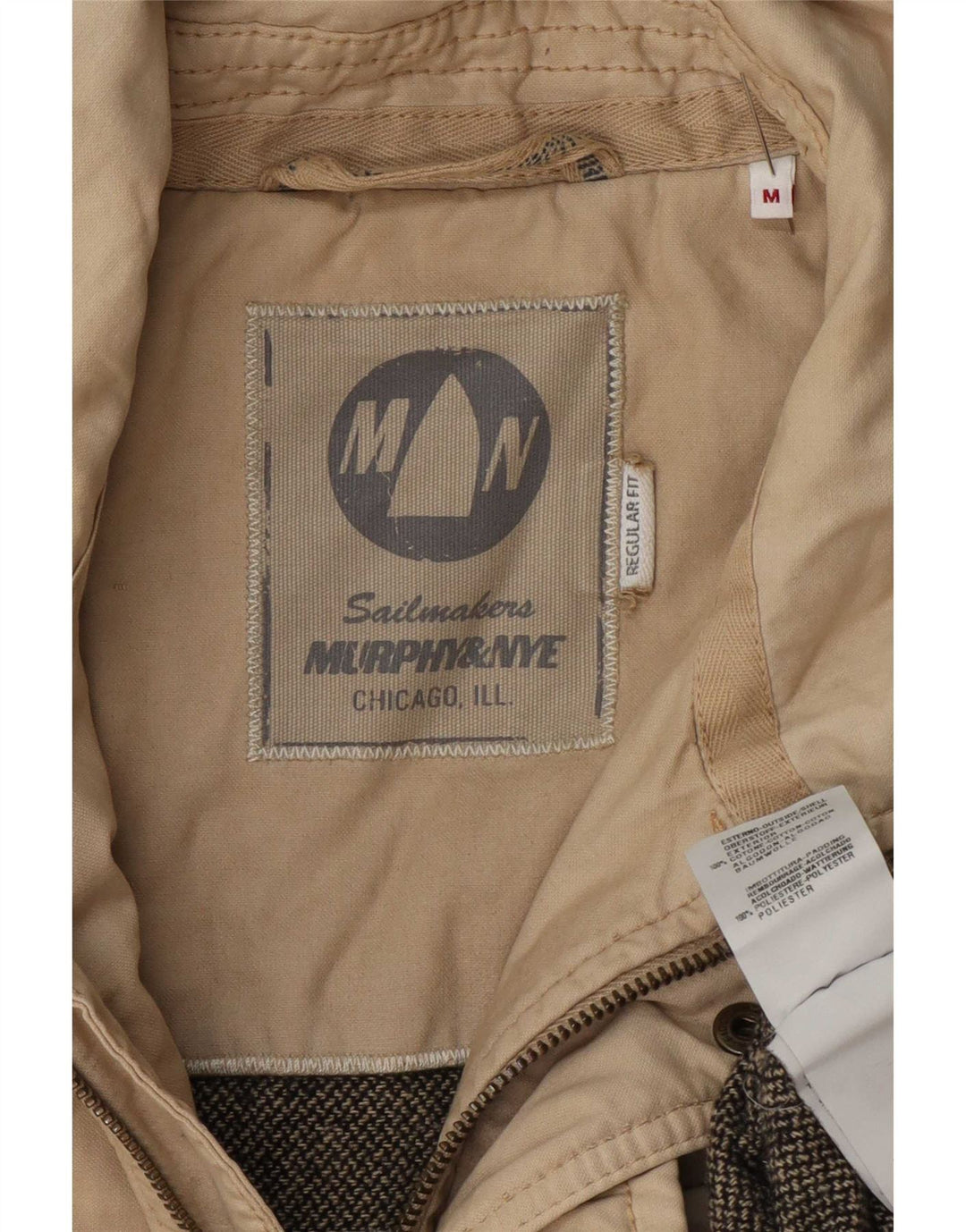 Jaqueta utilitária masculina Murphy & Nye Regular Fit Reino Unido 38 algodão bege médio
