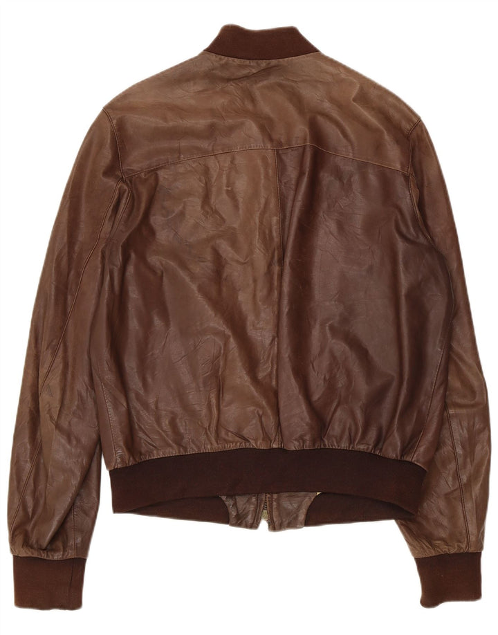 Jaqueta masculina de couro bomber GALLOTTI IT 50 grande couro marrom