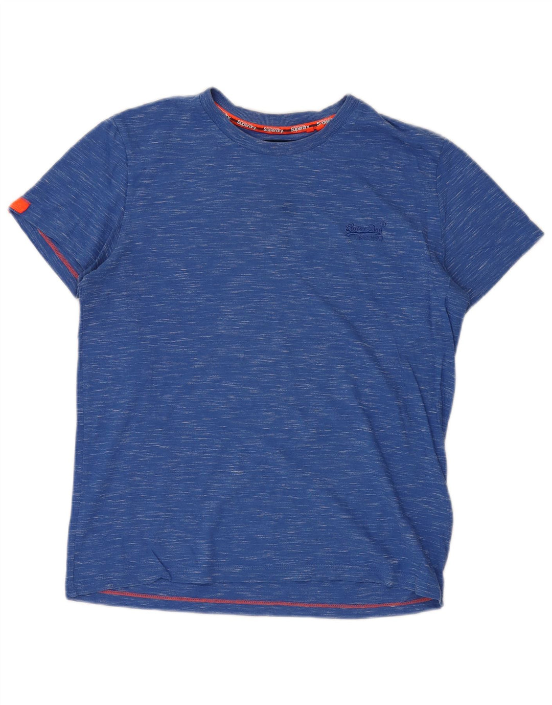 Camiseta masculina SUPERDRY grande algodão manchado azul
