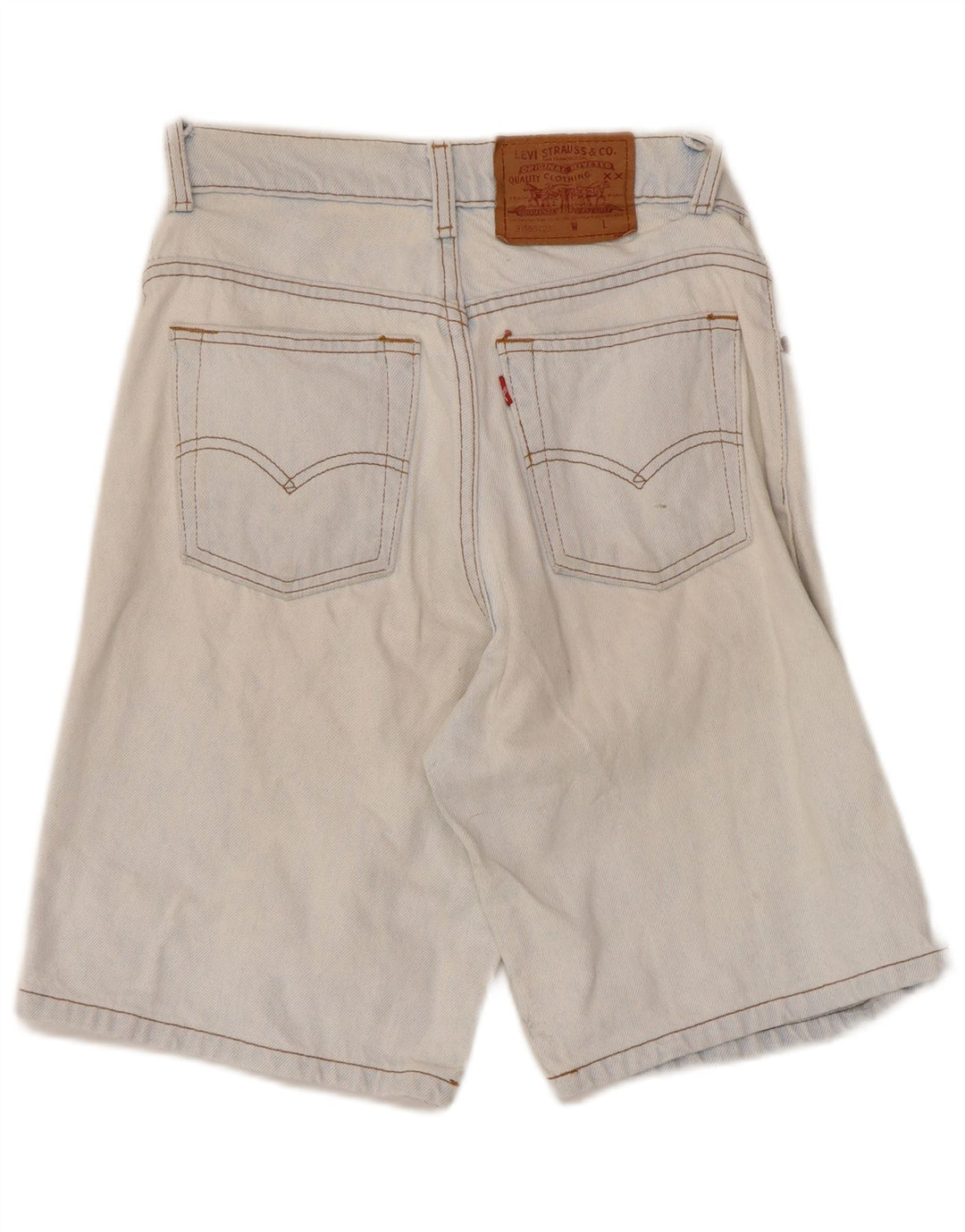 Shorts jeans feminino Levi's 550 US 5 pequeno W25 algodão azul