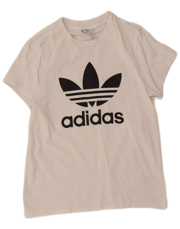 Camiseta Adidas Feminina Graphic Top UK 8 Pequena Algodão Branco