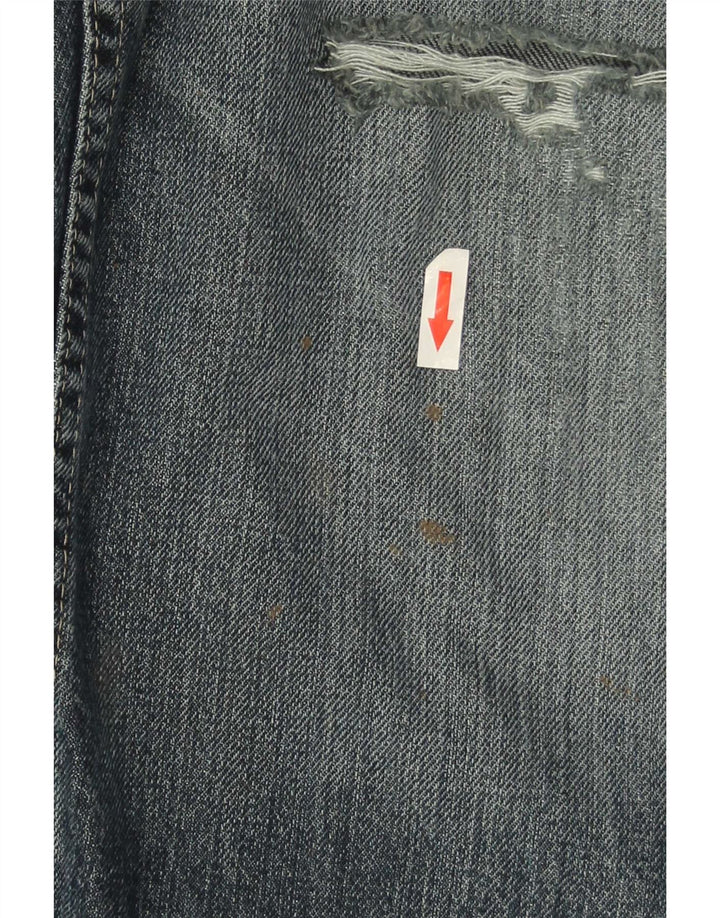 Wrangler Mens Distressed Regular Fit Jeans retos W34 L29 algodão azul