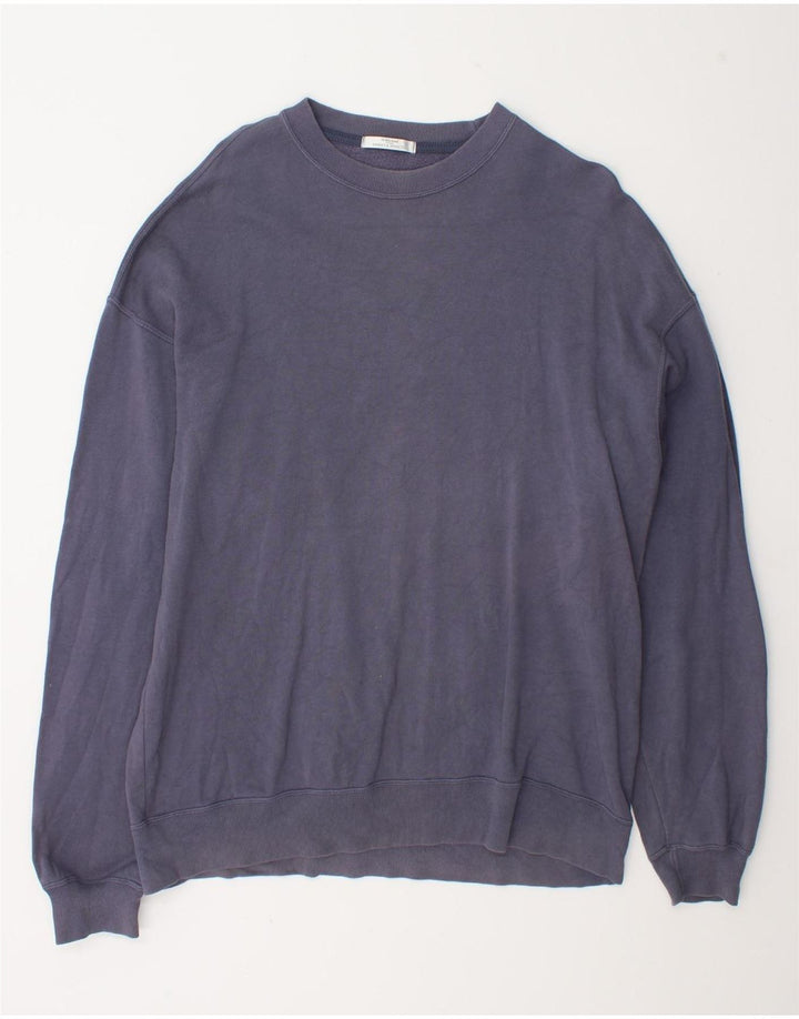 Suéter masculino Marks & Spencer grande algodão azul marinho