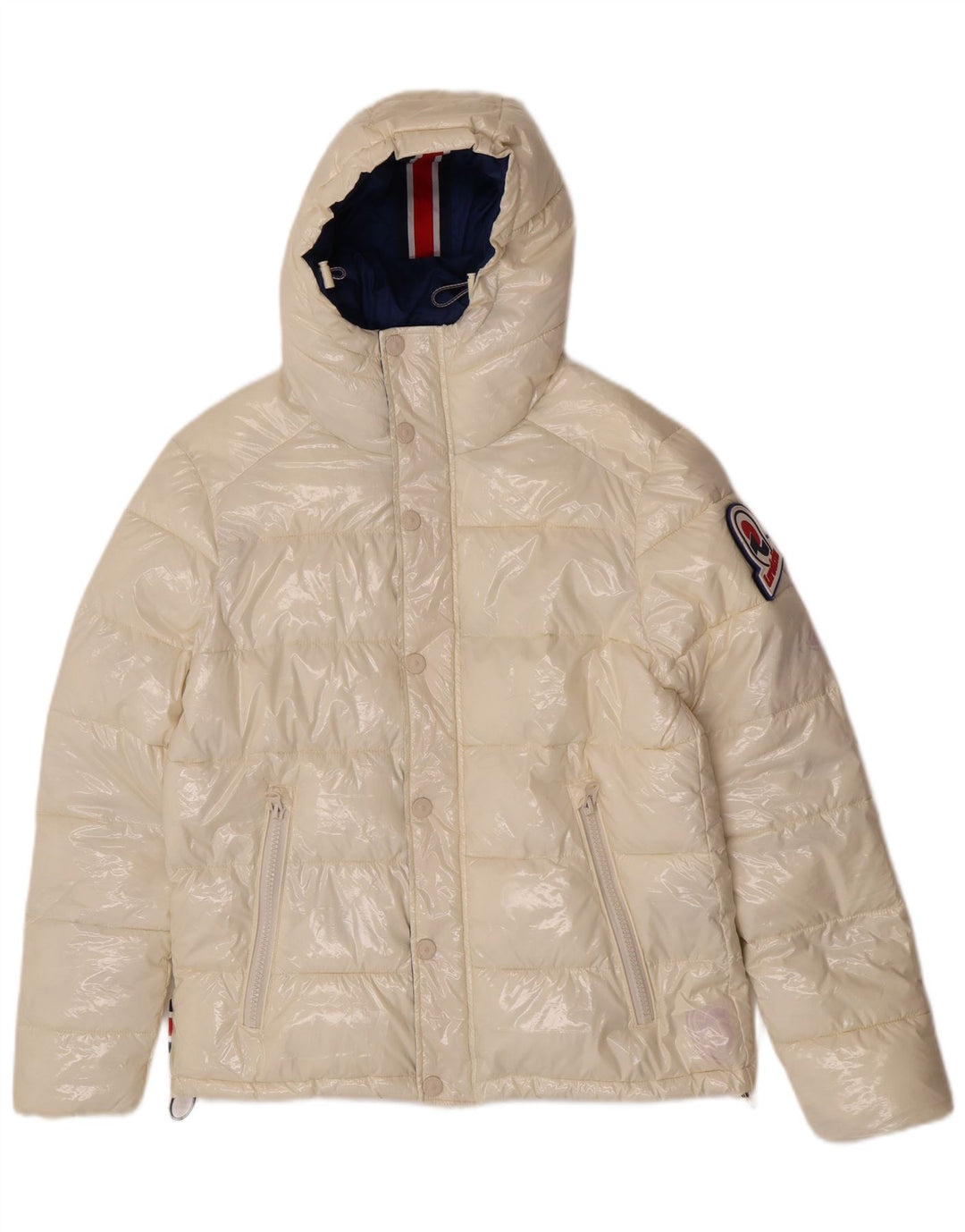 Jaqueta masculina acolchoada com capuz Invicta UK 36 pequena poliamida branca