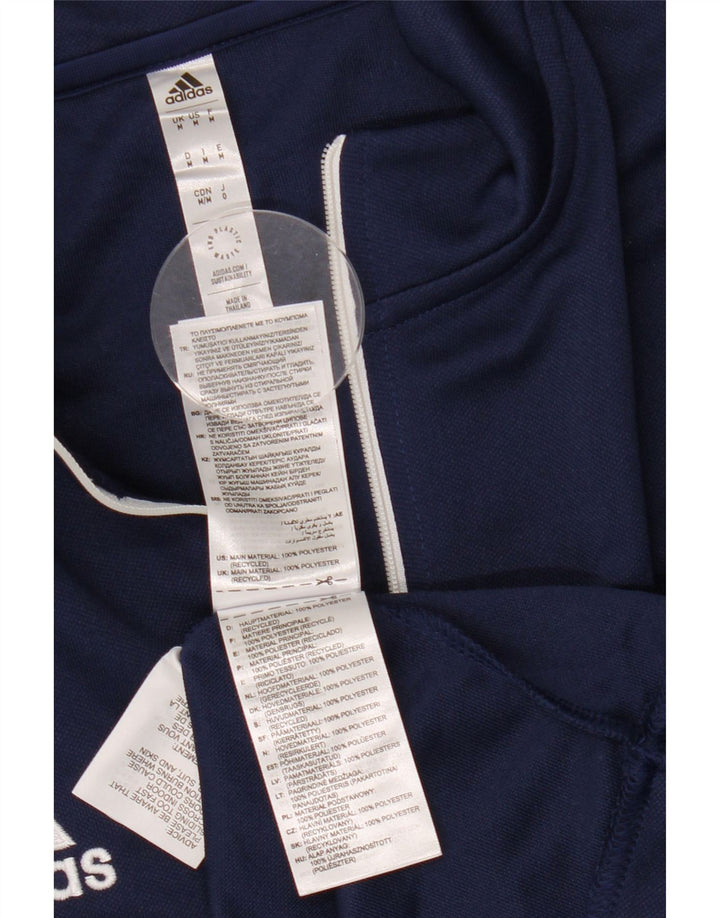 Adidas Mens Aeroready Zip Neck Pullover Treino Top Médio Azul Marinho