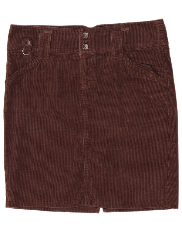 Saia feminina de veludo Benetton IT 46 XL W34 algodão marrom