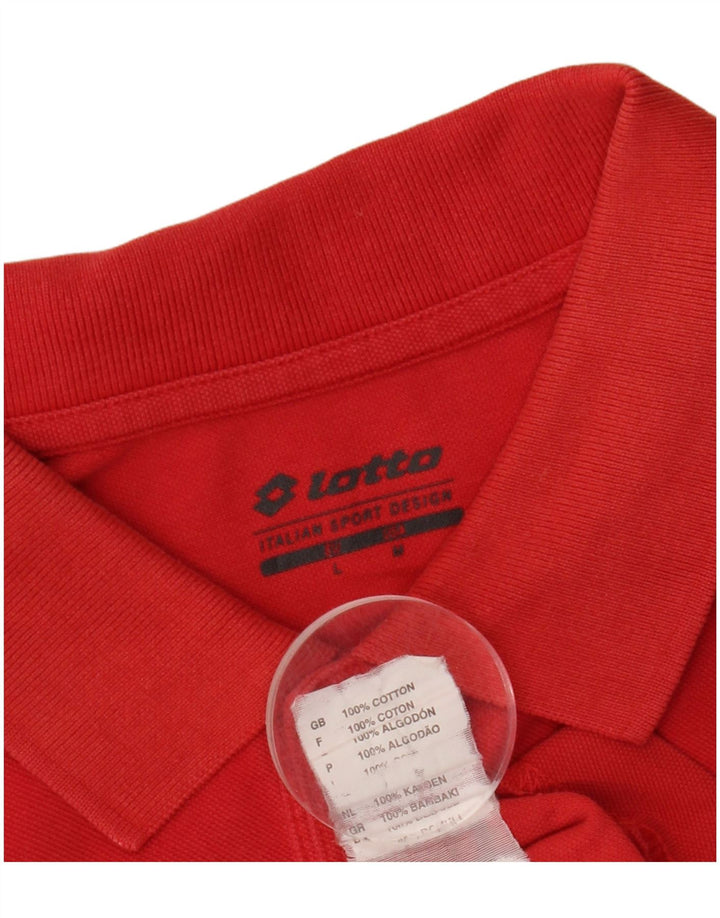 Camisa polo masculina LOTTO de algodão vermelho médio