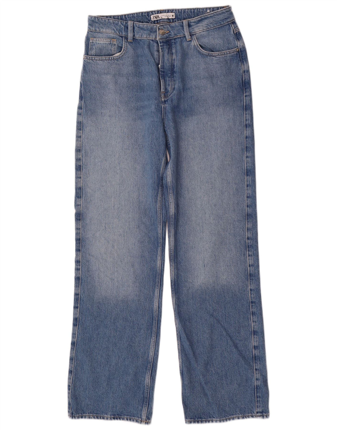 Calça jeans reta feminina Zara EU 40 médio W30 L32 azul