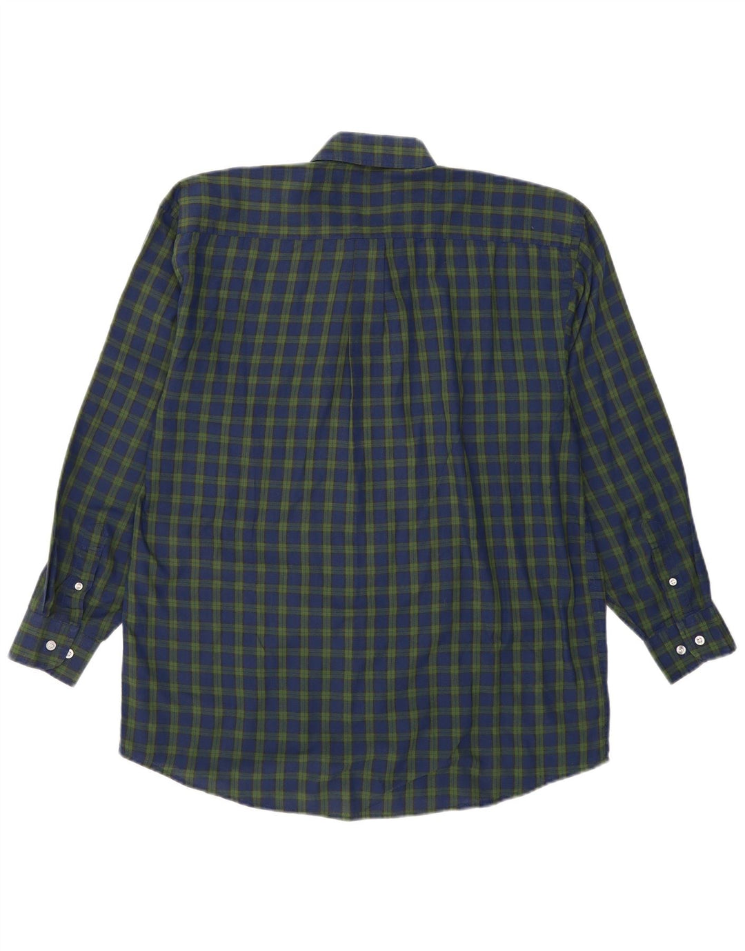 Camisa masculina vintage grande xadrez azul marinho