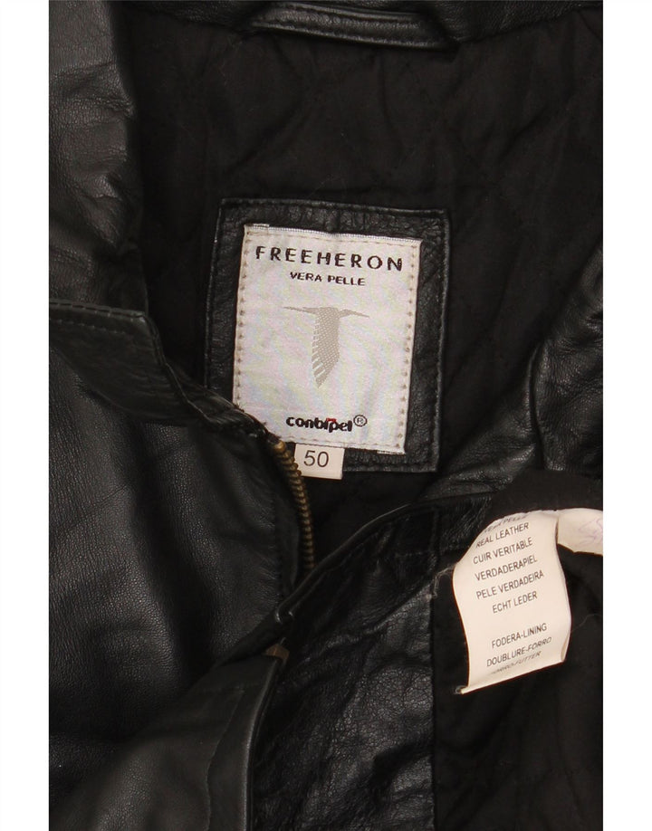 Jaqueta masculina de couro Free Heron CONBIPEL IT 50 grande couro preto