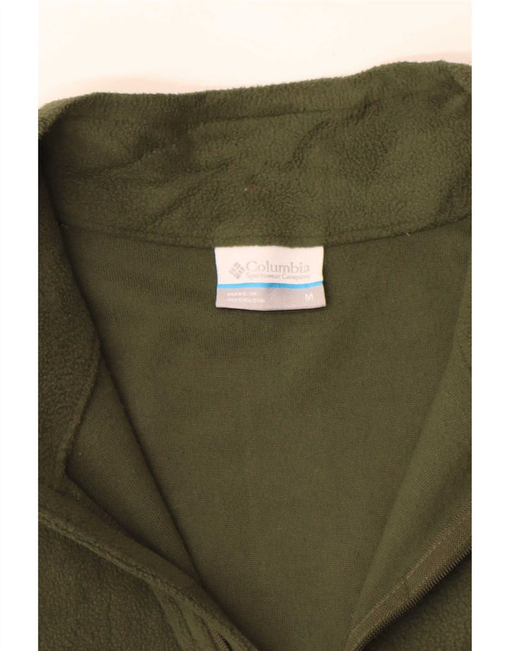 Columbia Mens Zip Neck Fleece Jumper Poliéster verde médio