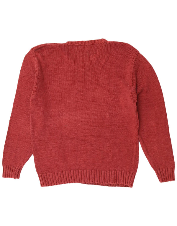 Suéter masculino vintage com decote em V XL algodão marrom