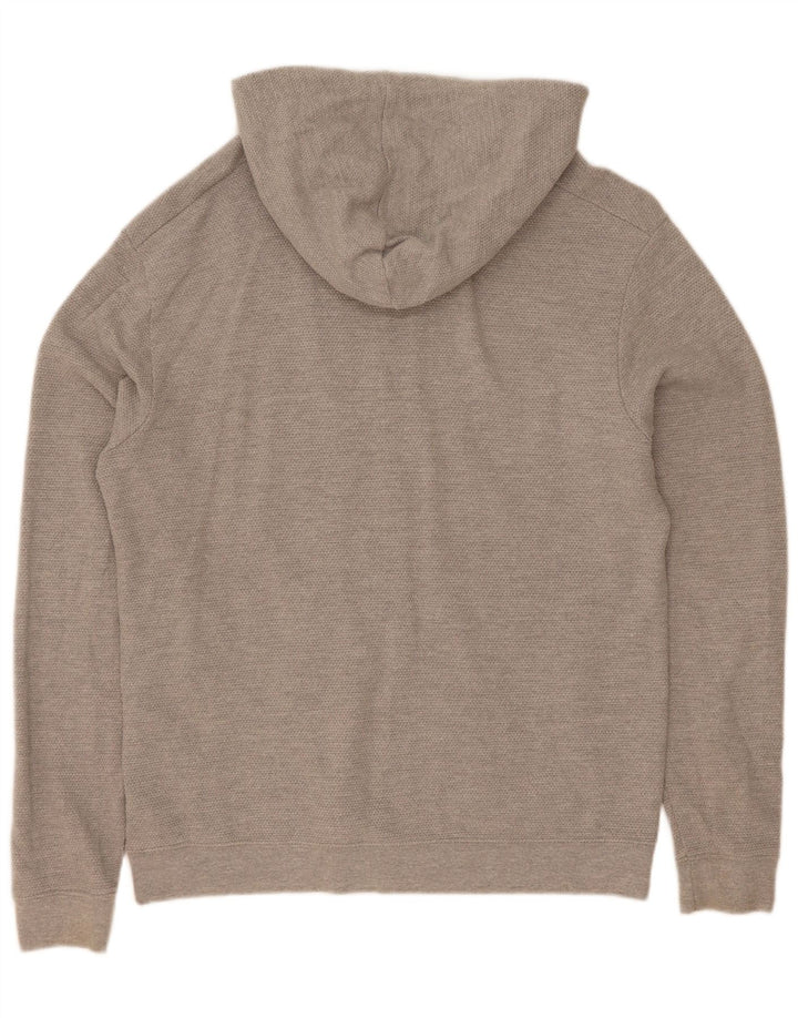 Suéter masculino Zara com capuz e zíper XL cinza algodão