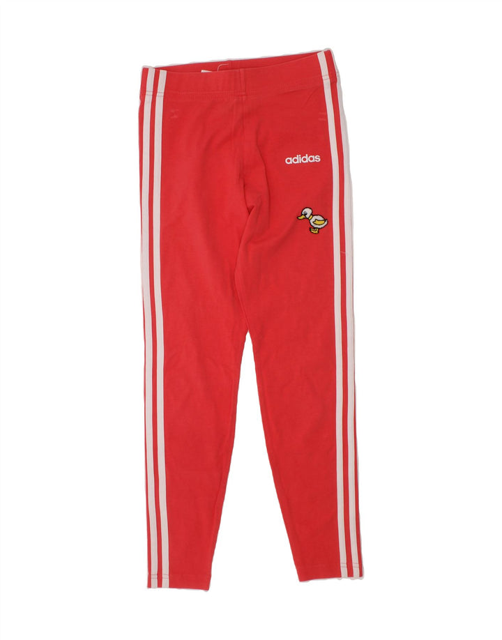 ADIDAS Girls Leggings 11-12 Years  Red Cotton Vintage Adidas and Second-Hand Adidas from Messina Hembry 