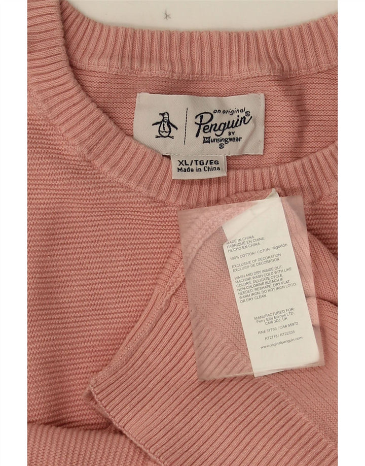 Suéter masculino Penguin com gola redonda XL algodão rosa