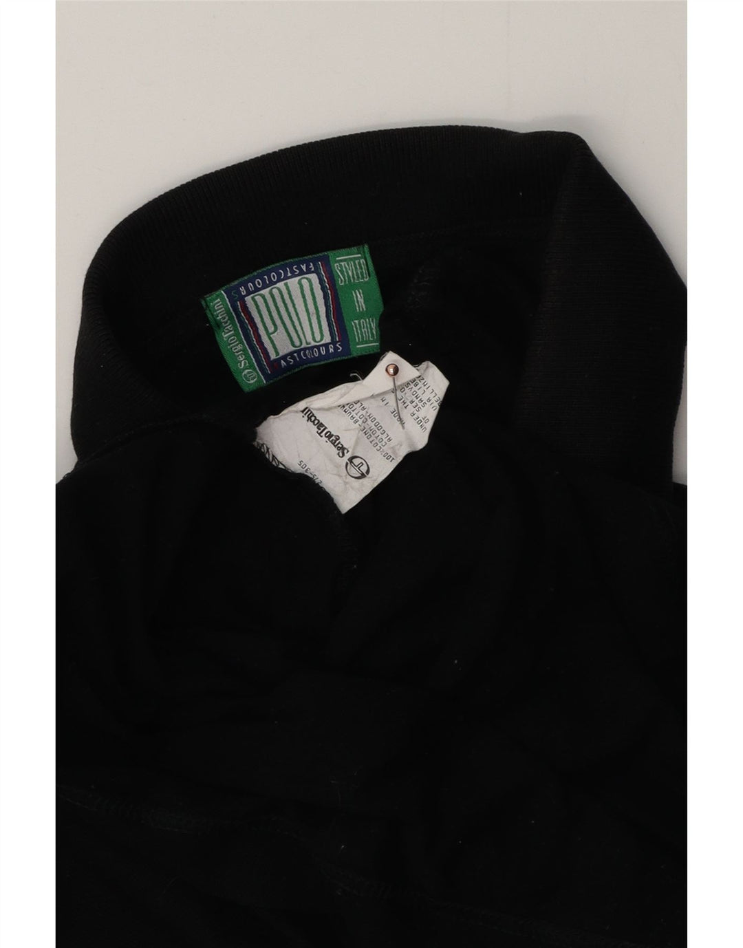 SERGIO TACCHINI Camisa polo masculina grande algodão preto